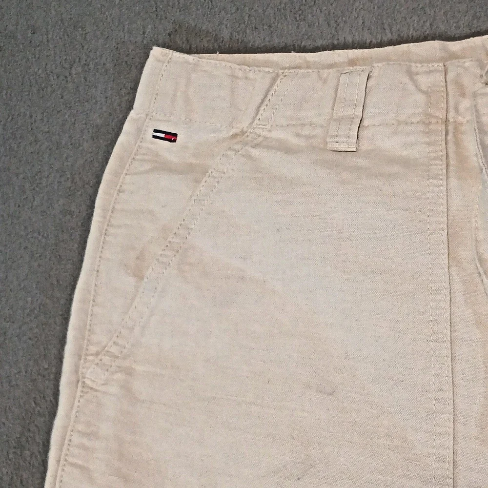 TOMMY HILFIGER Pants Men 36x30 Linen Drawstring Slim Fit Lightweight Chino Beige
